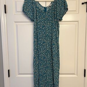 Madewell Cap-Sleeve Midi Dress in Floral